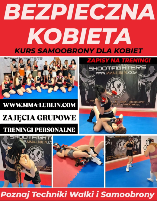 SAMOOBRONA LUBLIN DLA KOBIET BEZPIECZNA KOBIETA TRENINGI MMA FIT KICKBOXING BOKS GRAPPLING UFC KSW SAMOOBRONA DLA KOBIET LUBLIN MMA KICKBOXING BOKS MUAYTHAI
